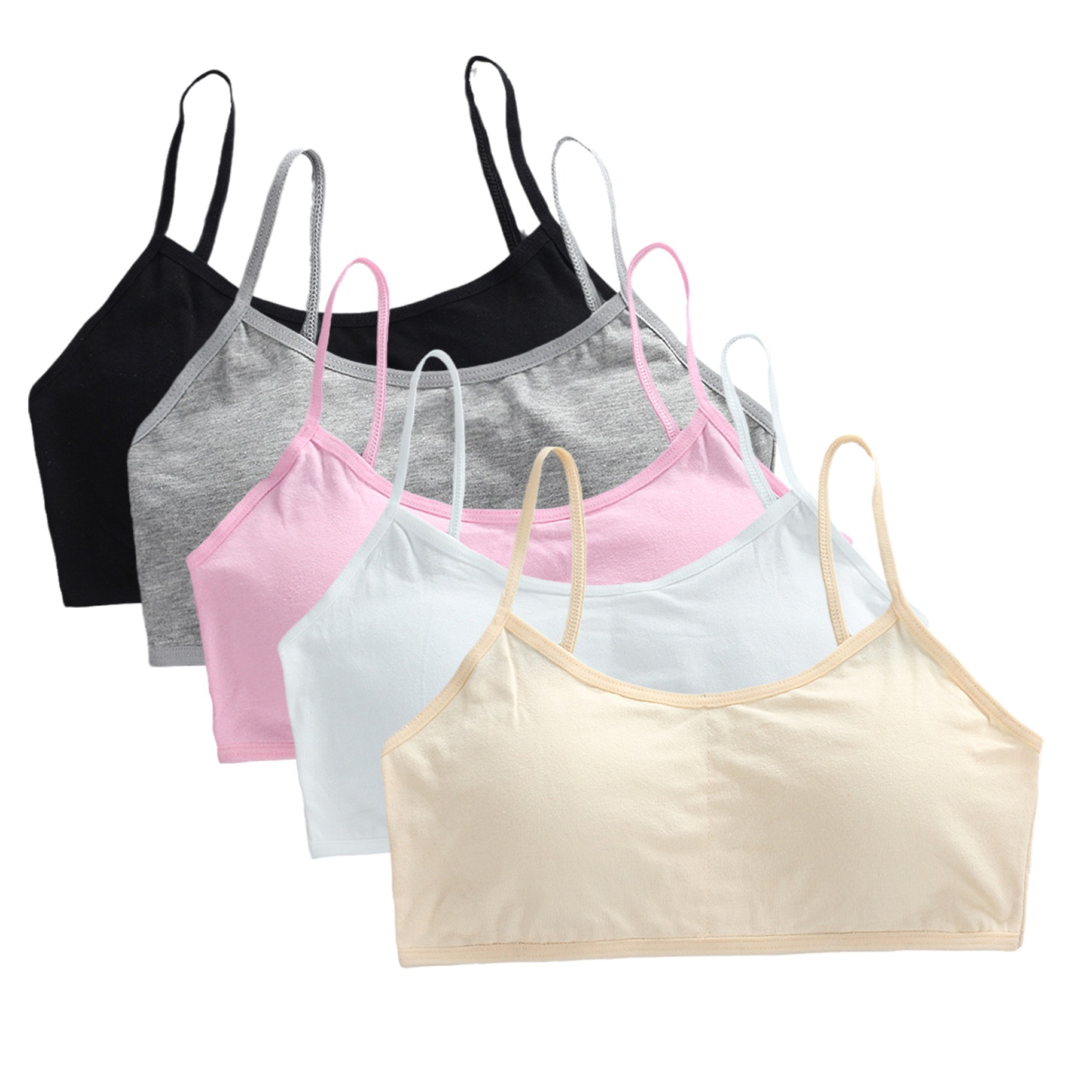 Cotton Bra Everyday - 5 stks Tienermeisjes Katoenen Training Bralette